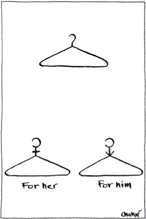 New hanger designs for men and women using their gender symbols