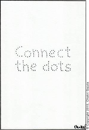 'Connect the dots' is written with dots